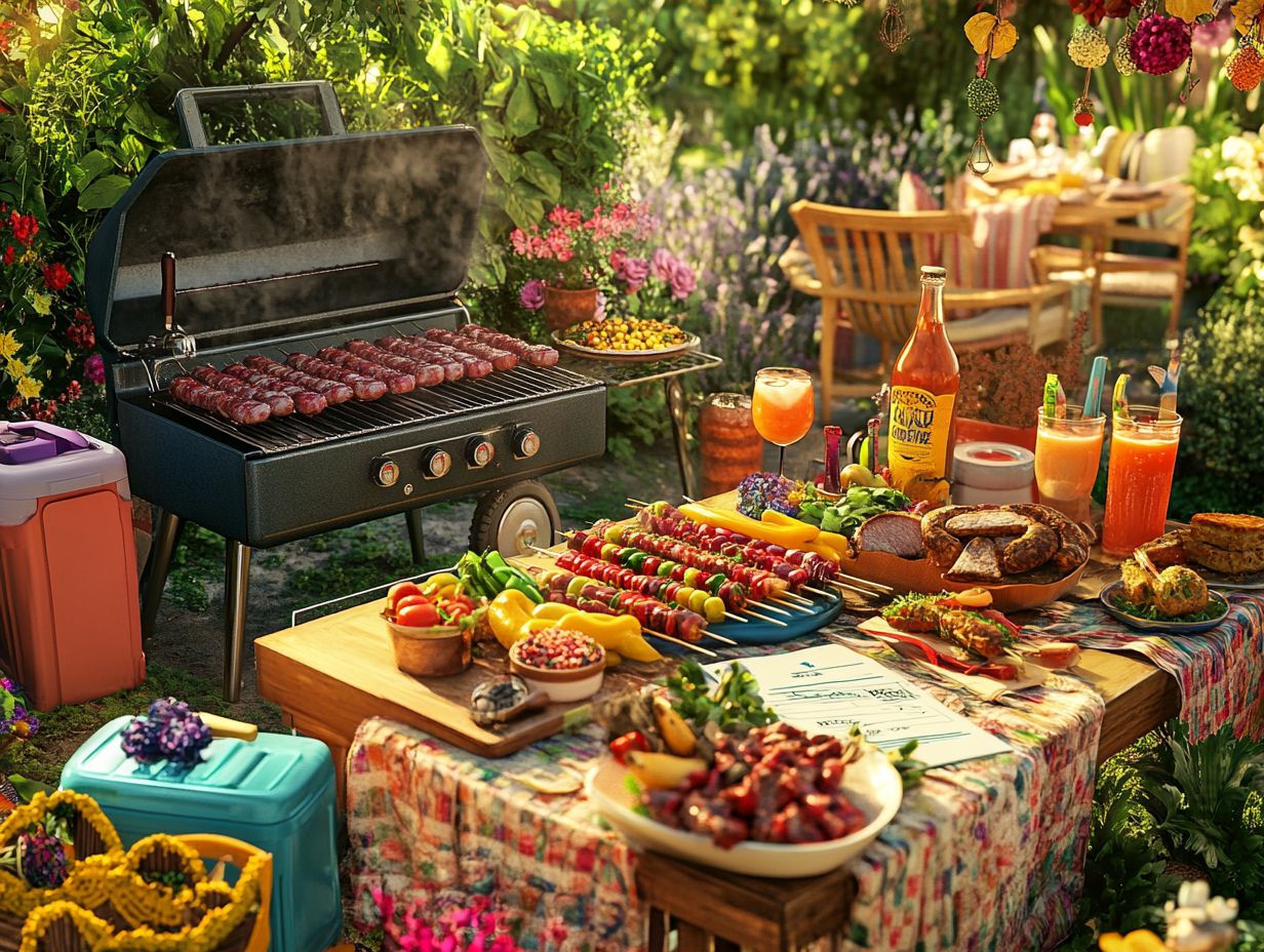 Perfectly grilled meats on a BBQ