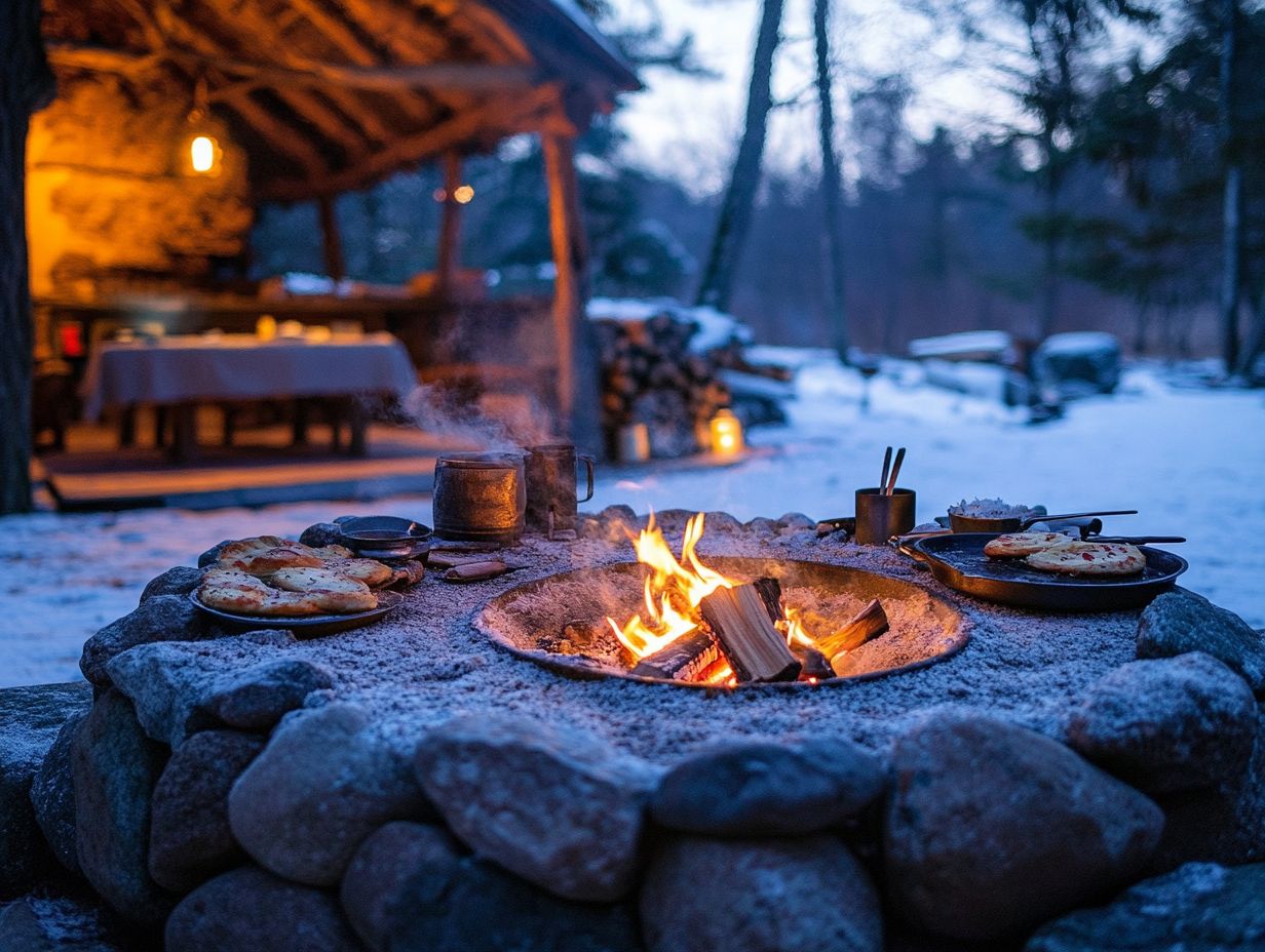 An infographic summarizing key takeaways for fire pit cooking.