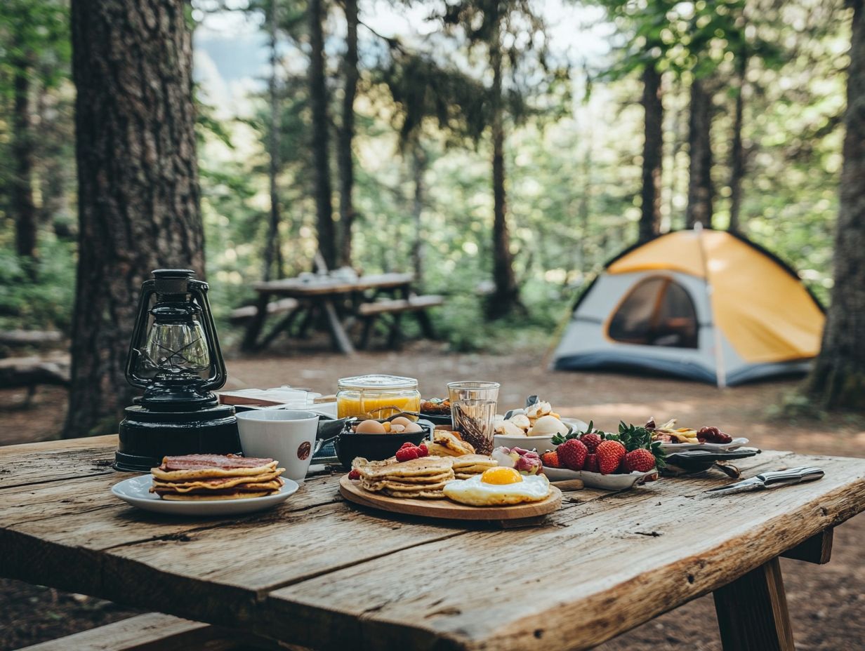 Visual summary of the top camping breakfast ideas