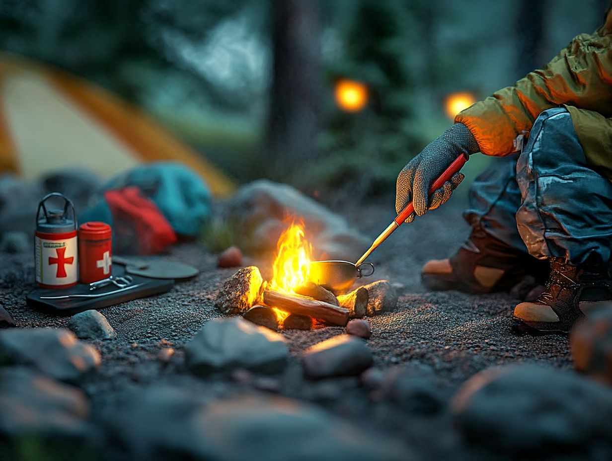 Stay Safe: Fire Extinguisher and Water Source for Campfire Cooking