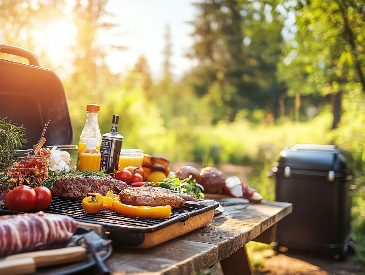 Illustration of fire extinguishers suitable for outdoor cooking