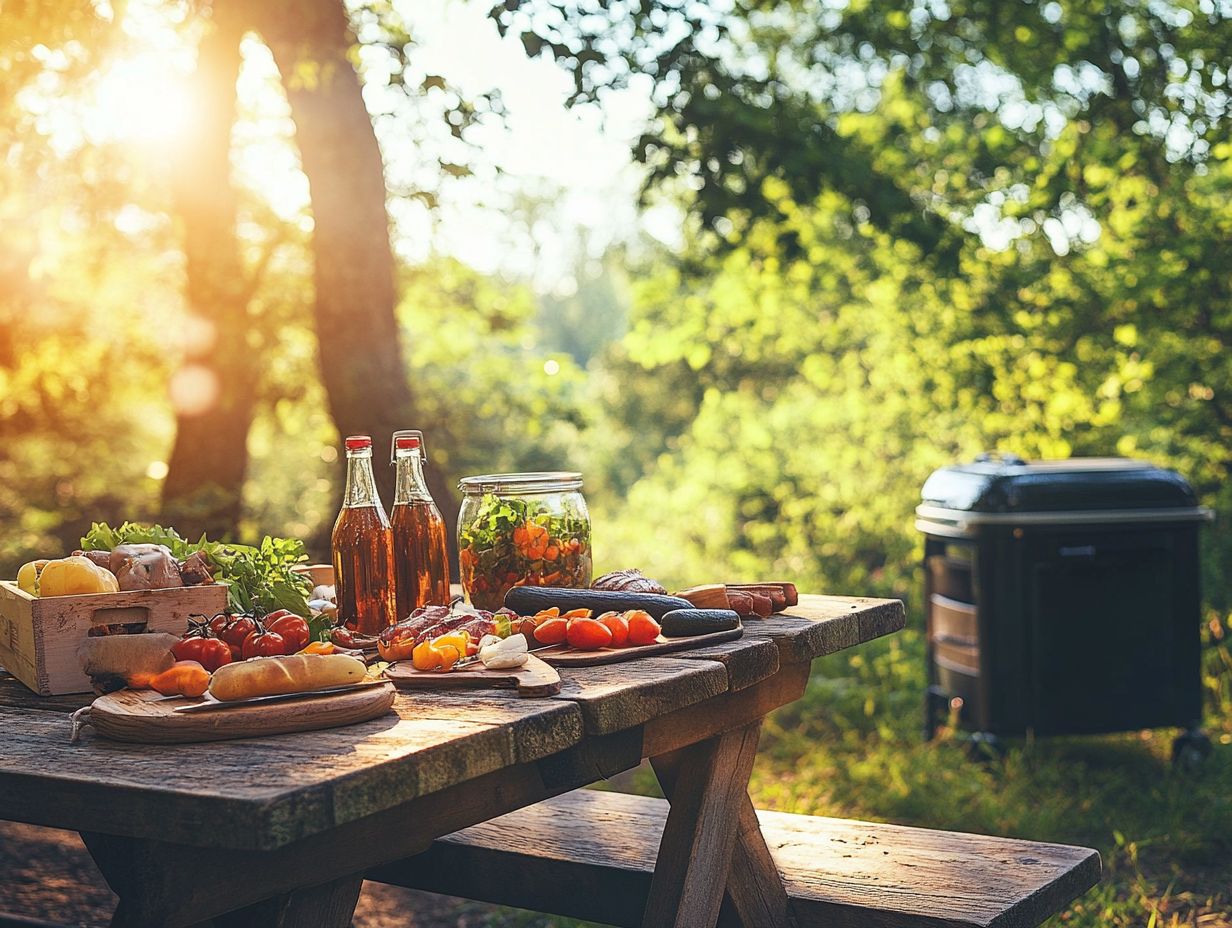 Illustration of Safe Cooking Temperatures for Outdoor Cooking