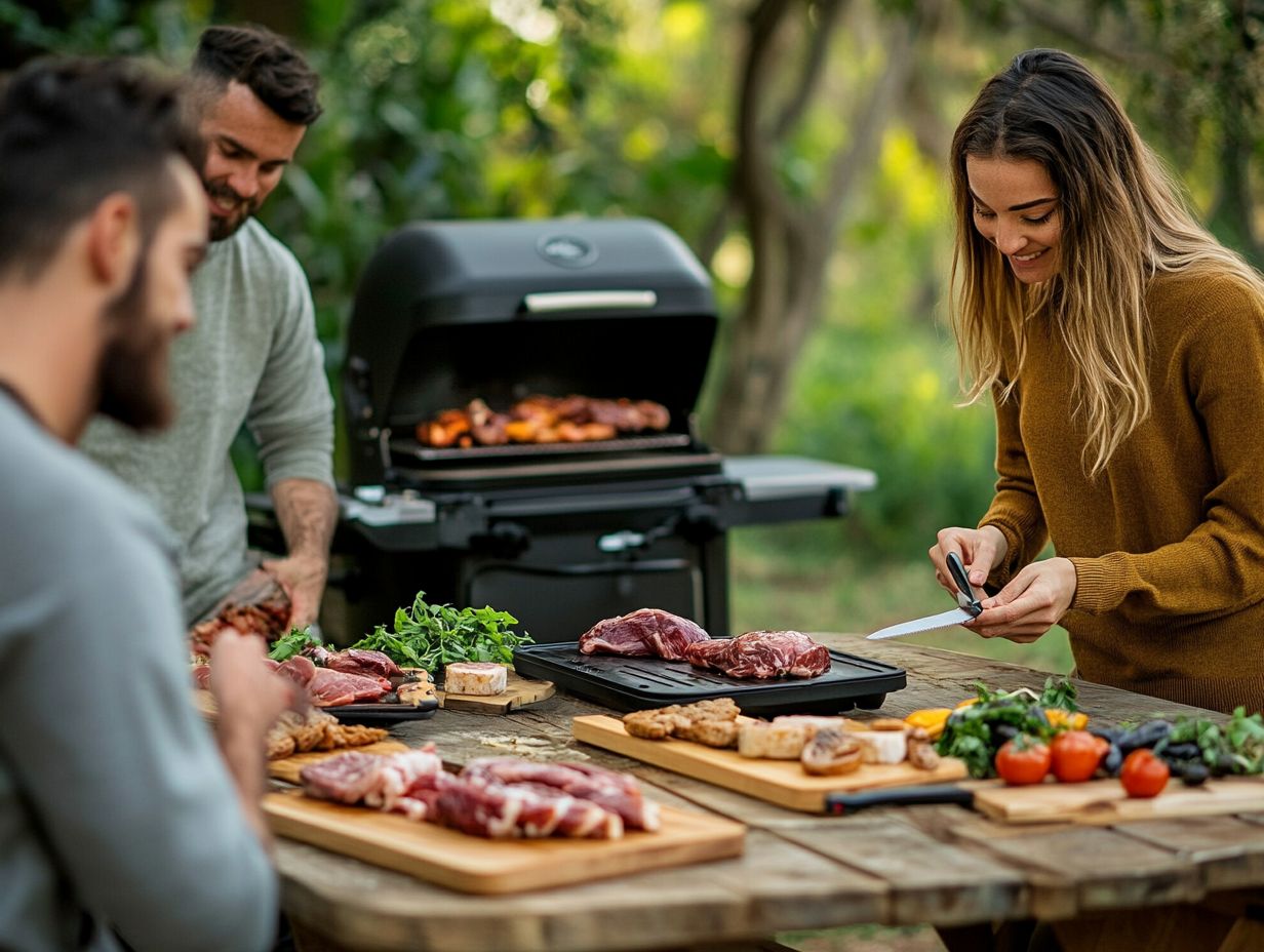 Illustration of best practices for cleaning up after outdoor cooking