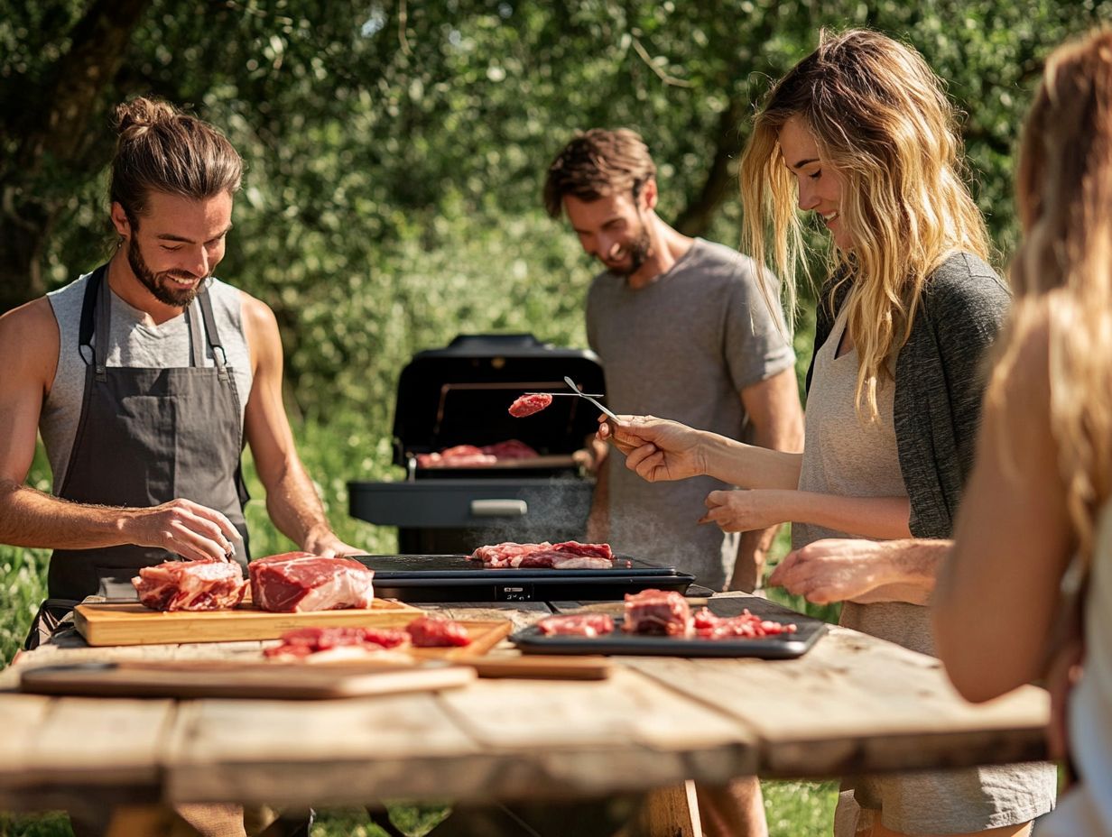 Safe outdoor meal prep practices graphic