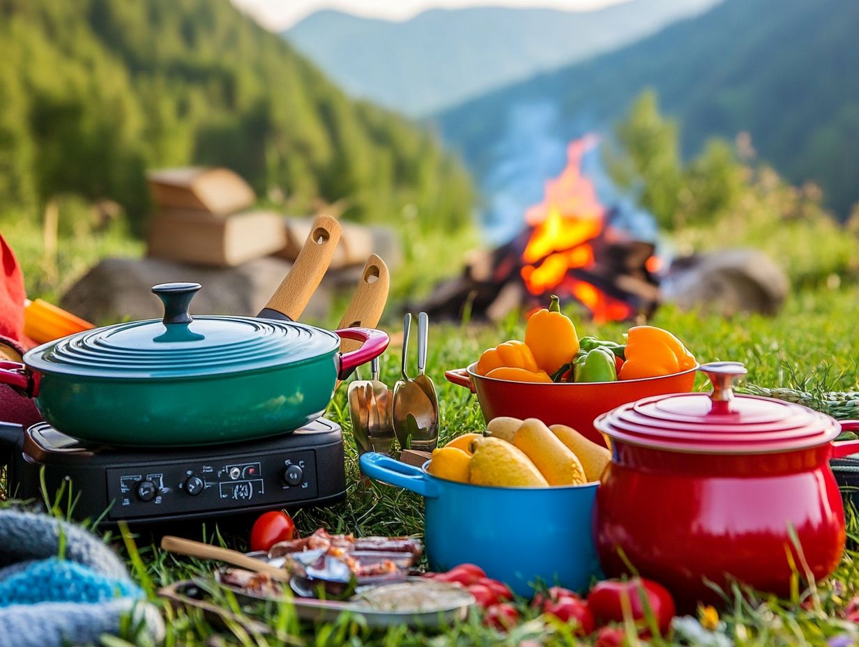 A visual representation of key takeaways for camping cooking gear.