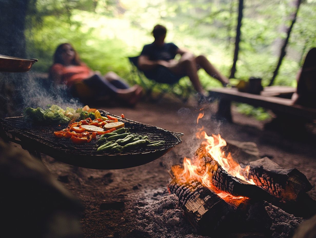 An example of cooking outdoors without power