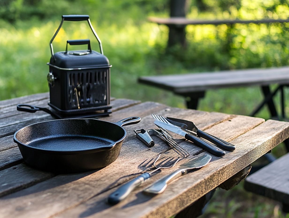 Example of special utensils for outdoor cooking.