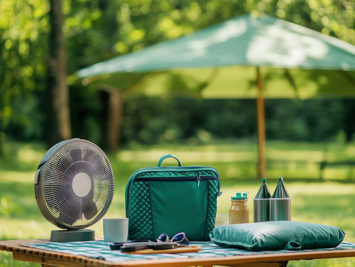 A visual guide on essential cooling gear for outdoor cooking.