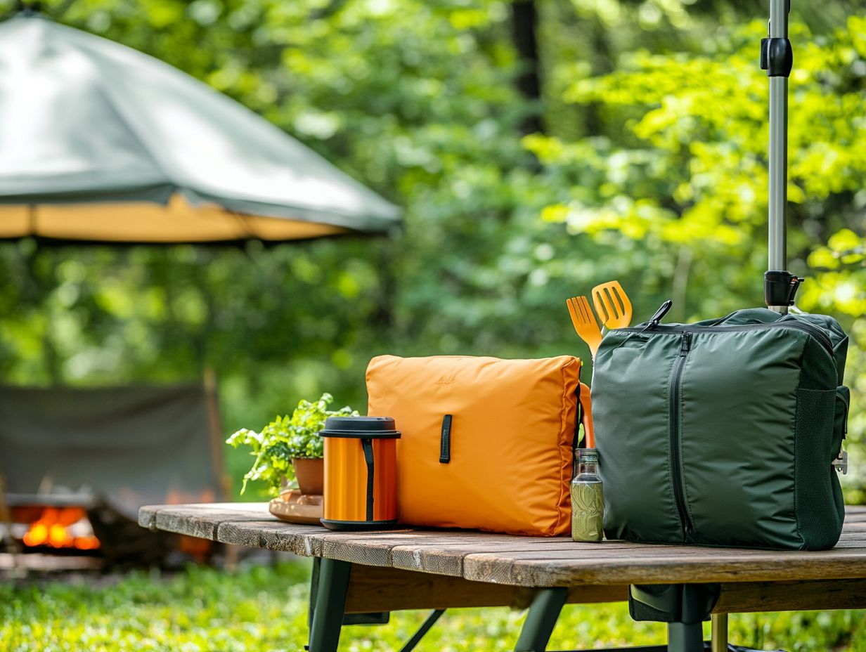 A person applying insect repellent while cooking outdoors