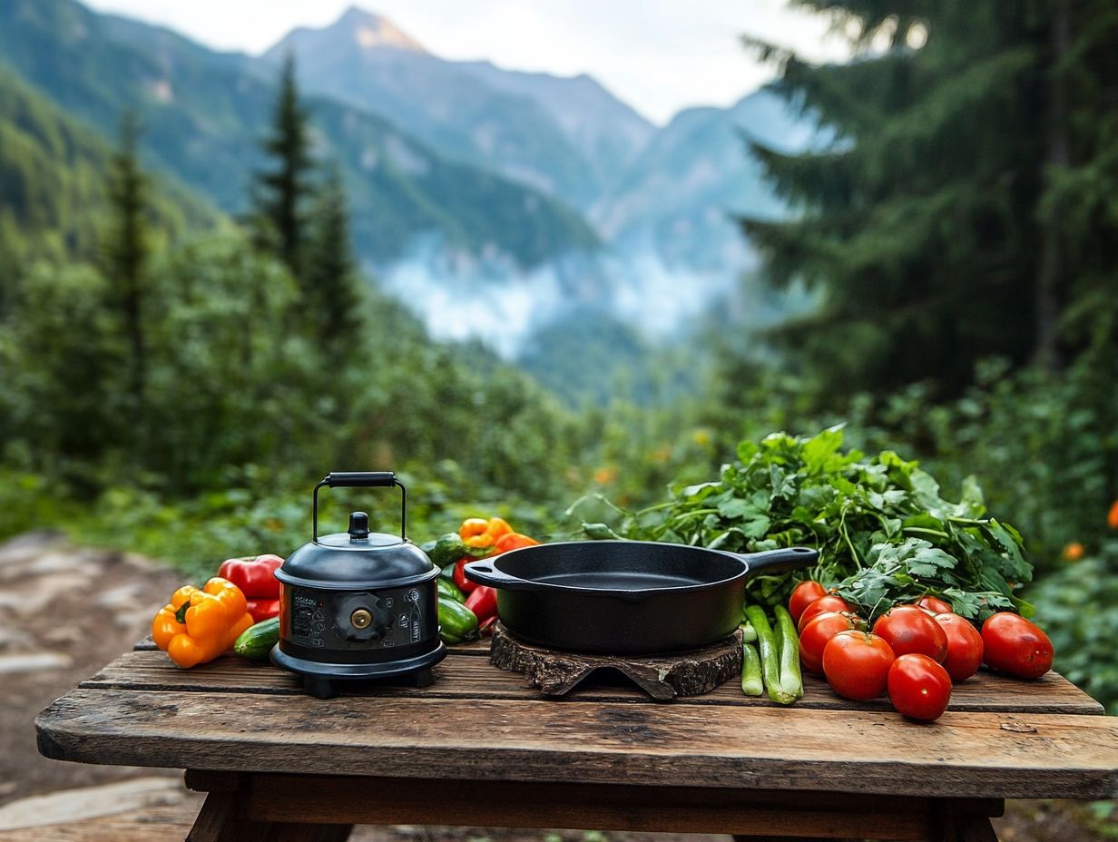 Cookware and utensils for camping