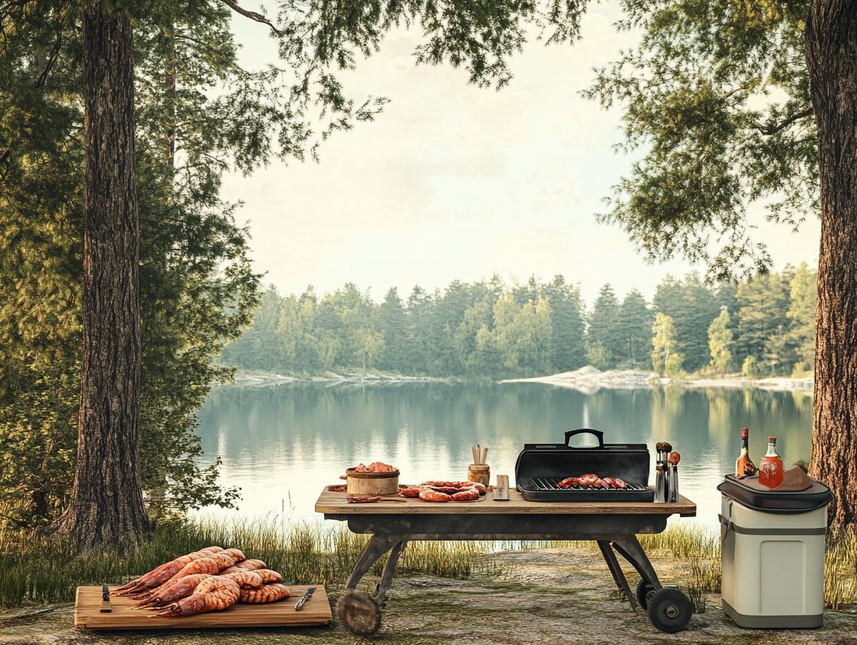 Image showing essential gear for outdoor seafood cooking