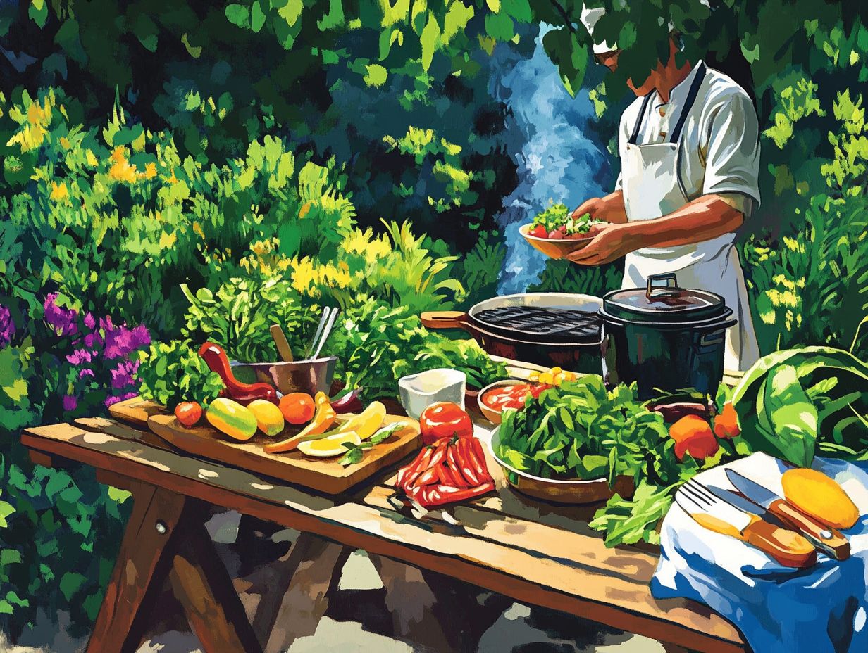 Image showcasing essential gear for outdoor cooking competitions