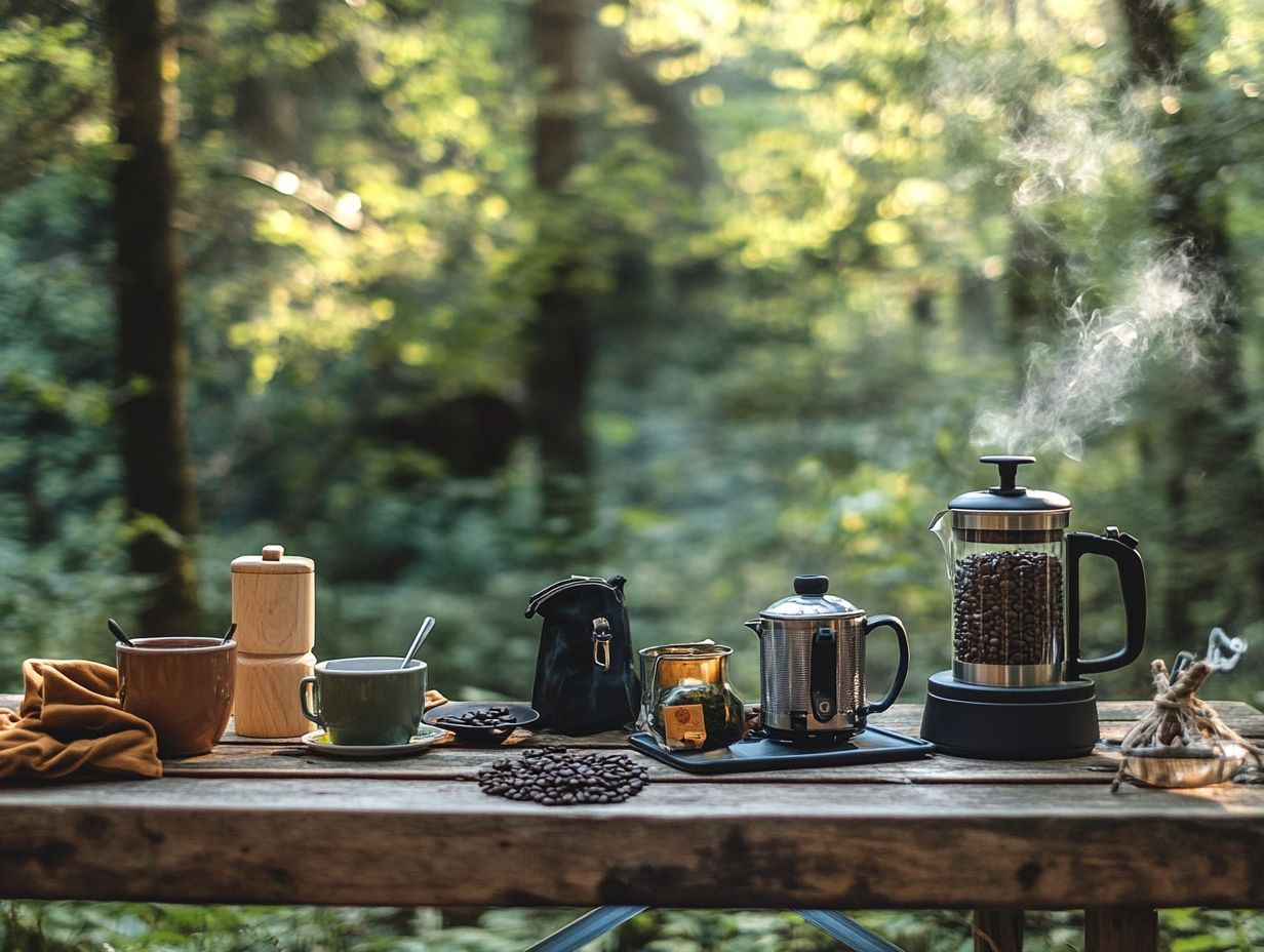 Portable stove for outdoor tea and coffee preparation