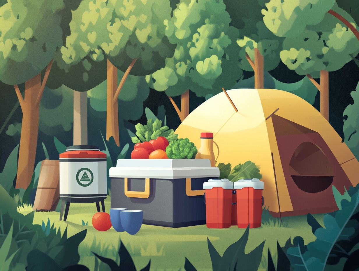 Image depicting the key takeaways for food freshness while camping.