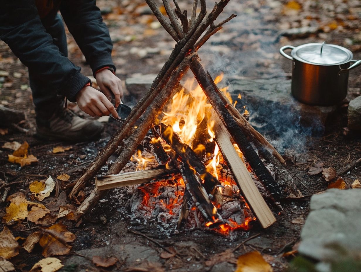 A beautiful campsite with a fire pit.