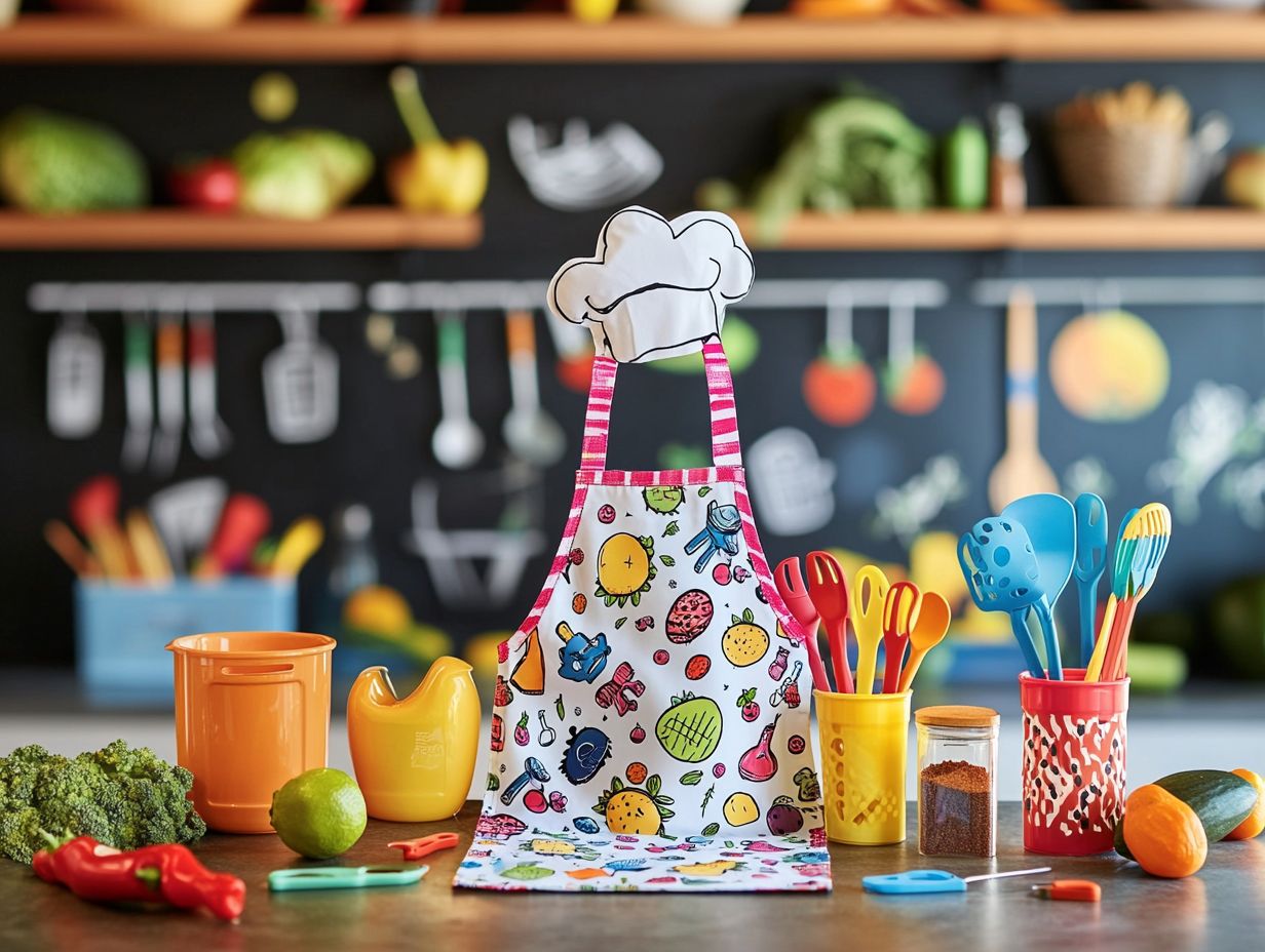 Image of essential cooking gear for children in the kitchen