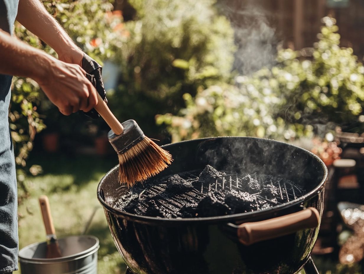 Illustration showing the effectiveness of regular dish soap on outdoor cooking gear