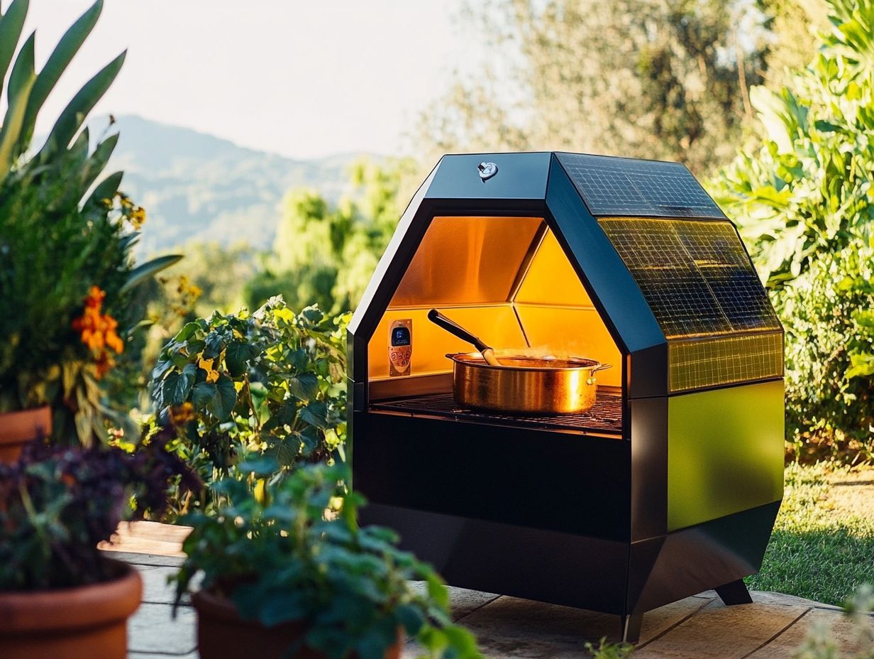 A solar oven in a garden