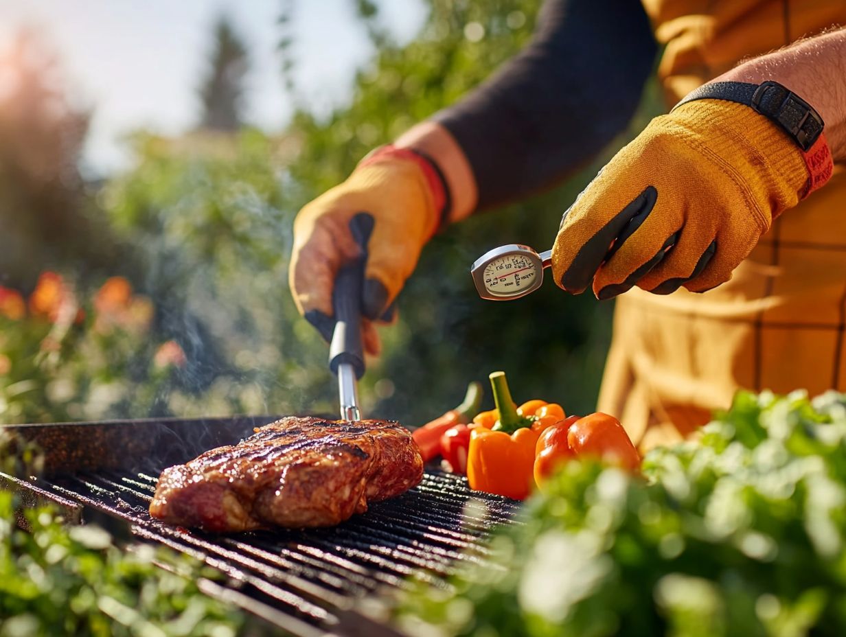 Graphic showing key takeaways for outdoor cooking safety