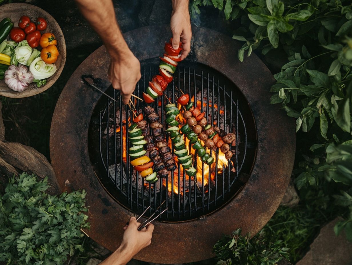 Delicious Grilled Pizza Cooked on a Fire Pit