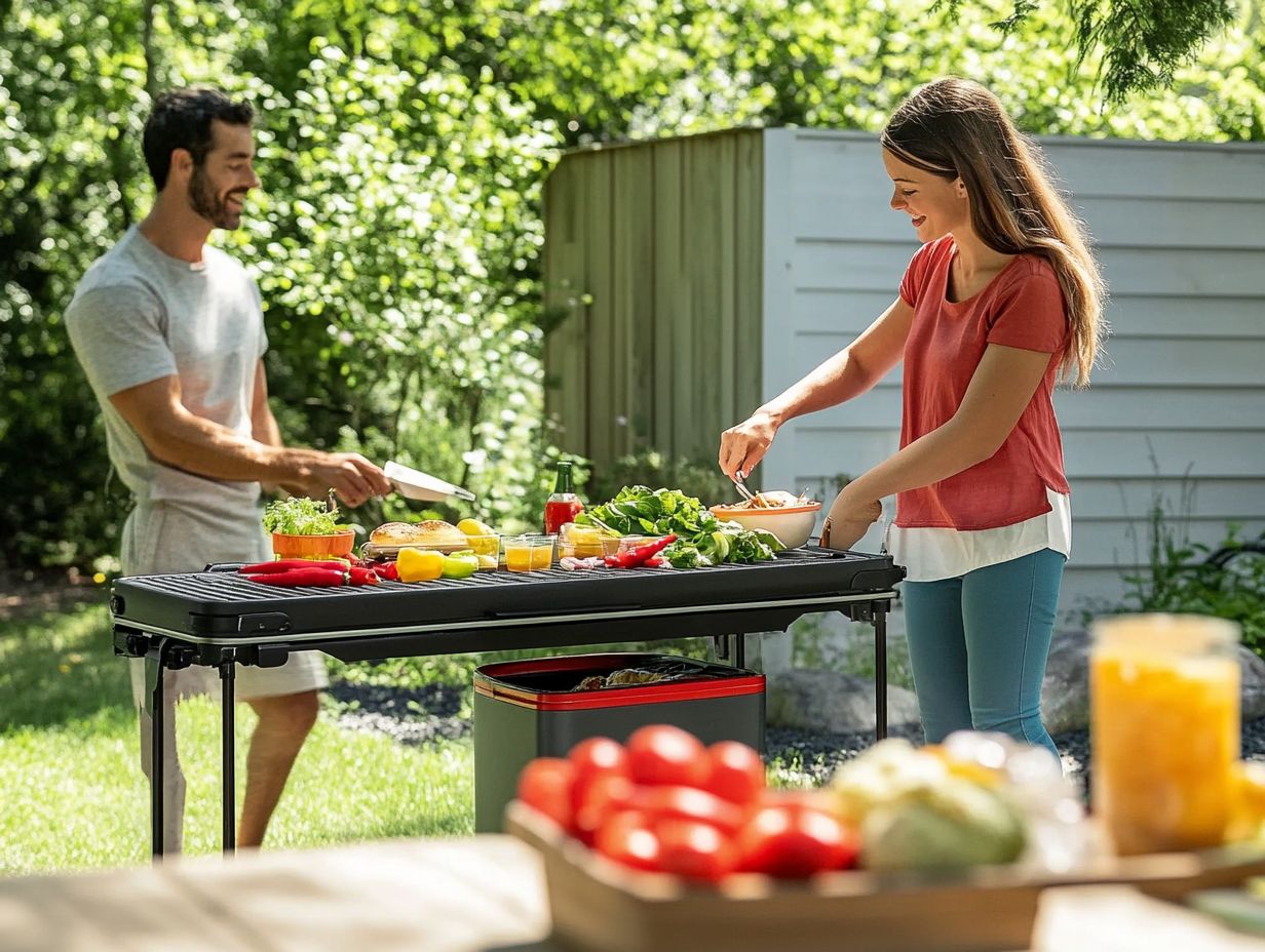 Key Takeaways: A portable cooking station enhances outdoor meals.