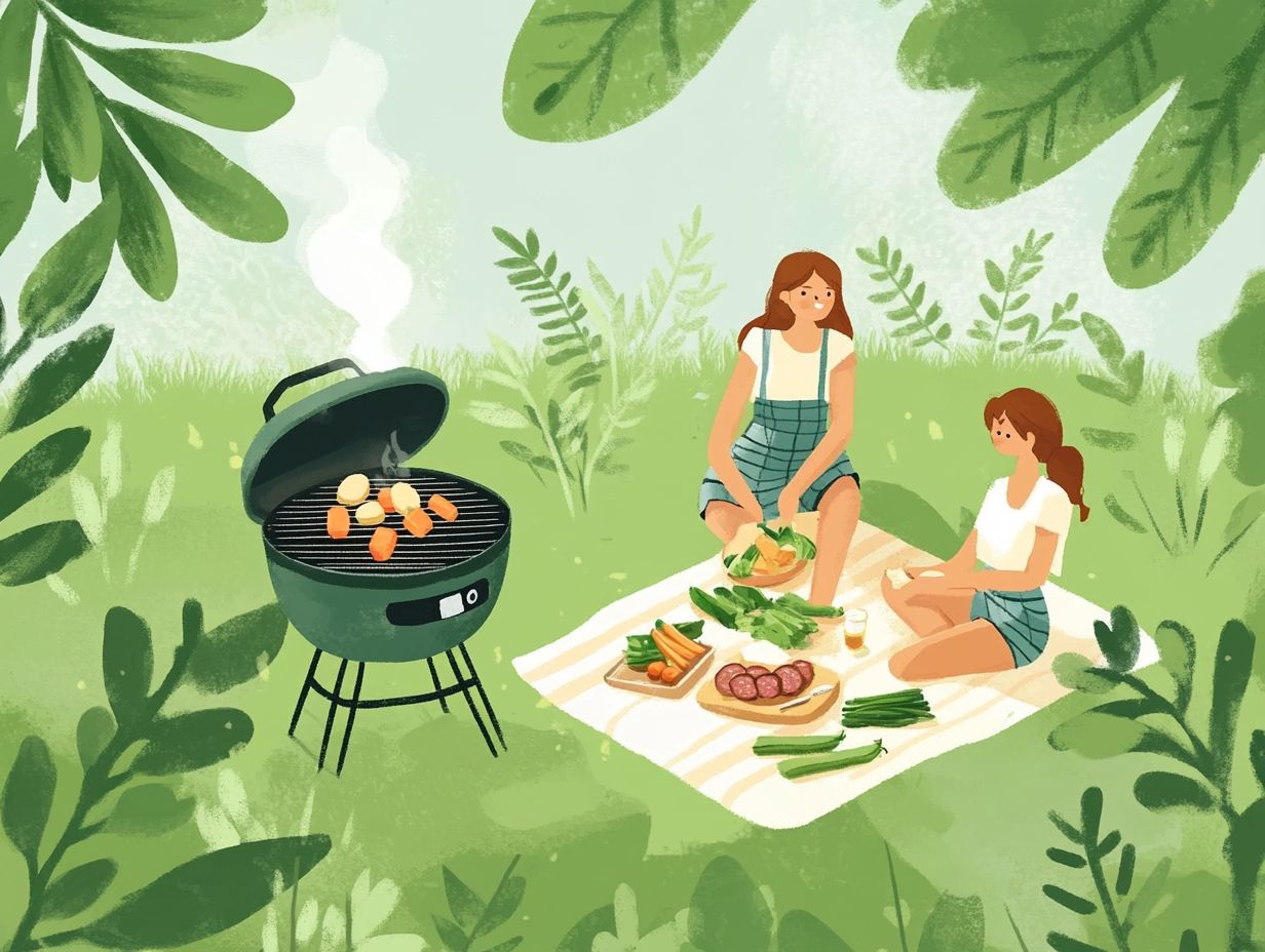 Family enjoying outdoor cooking with limited resources