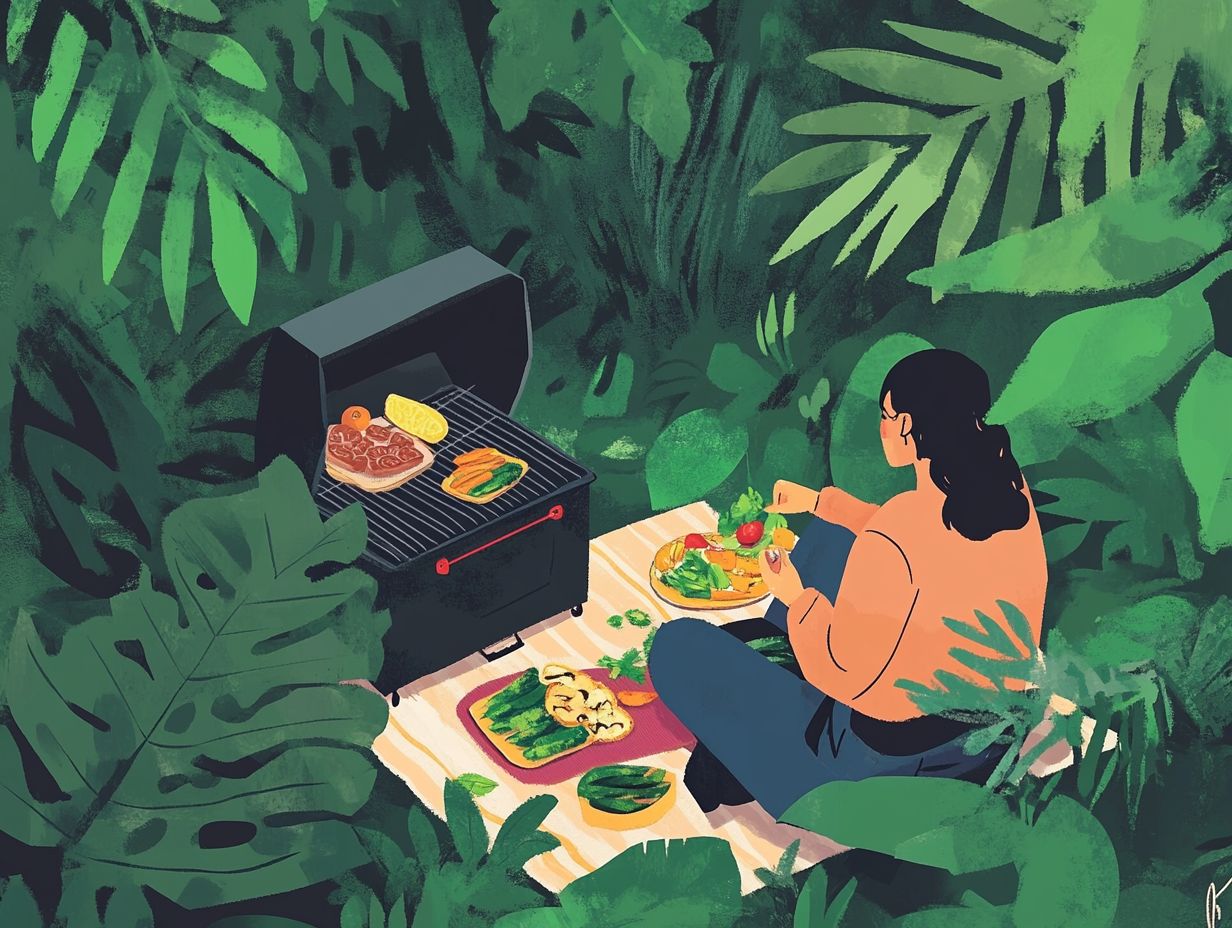 Family enjoying outdoor cooking with limited resources