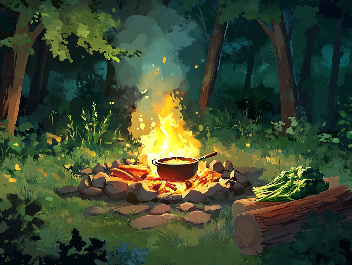 Image showing simple and delicious dishes for campfire cooking