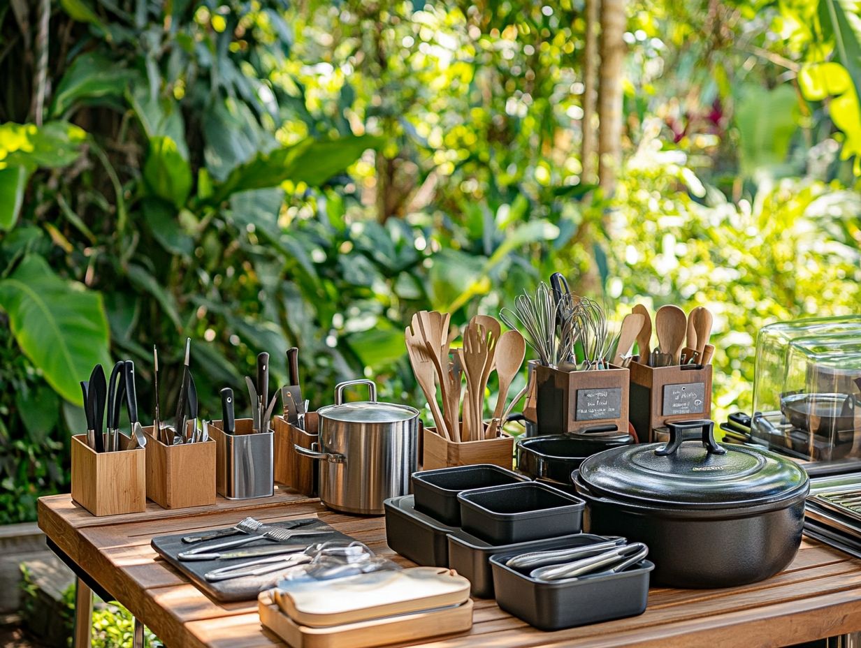 How can I effectively organize my outdoor cooking gear?