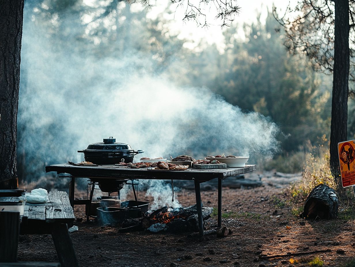 Cooking outdoors in the sun