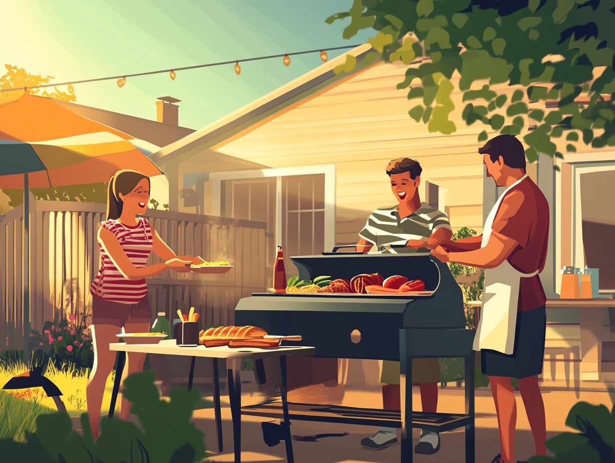 A family enjoying outdoor cooking together