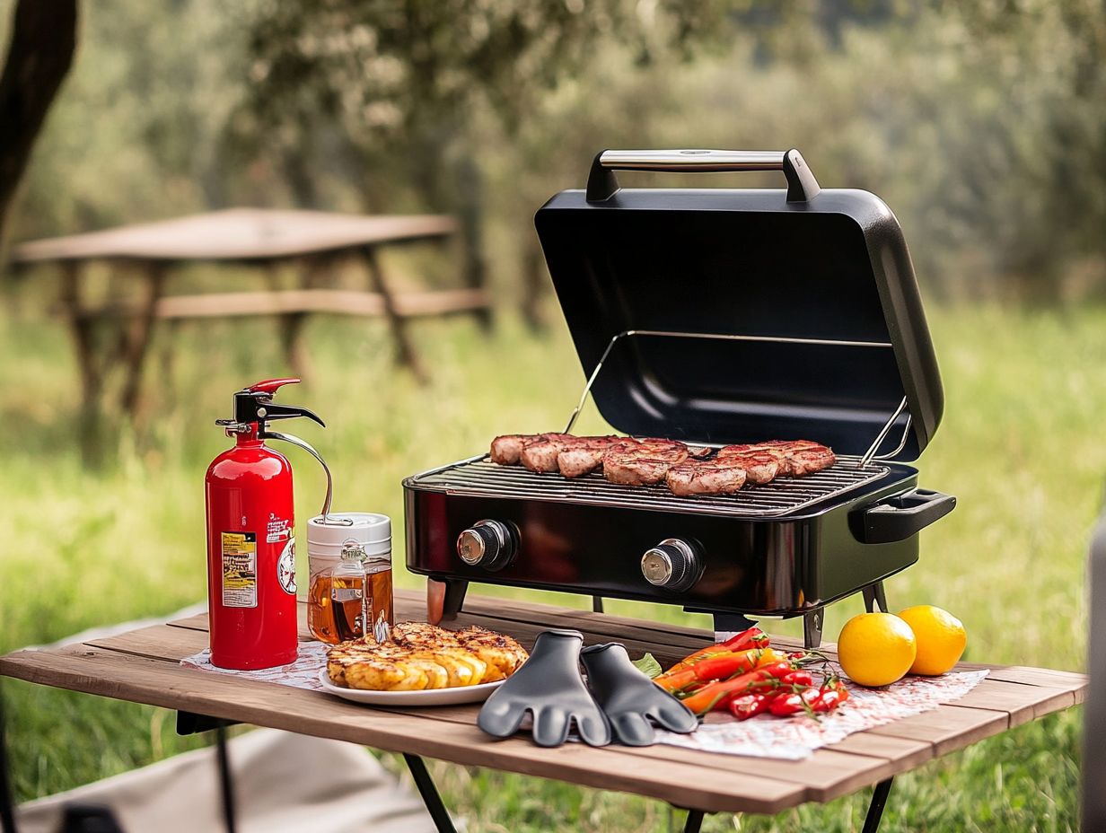 Image illustrating key safety tips for using portable grills.