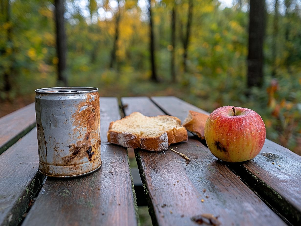 A guide on what to do if you encounter spoiled food while camping