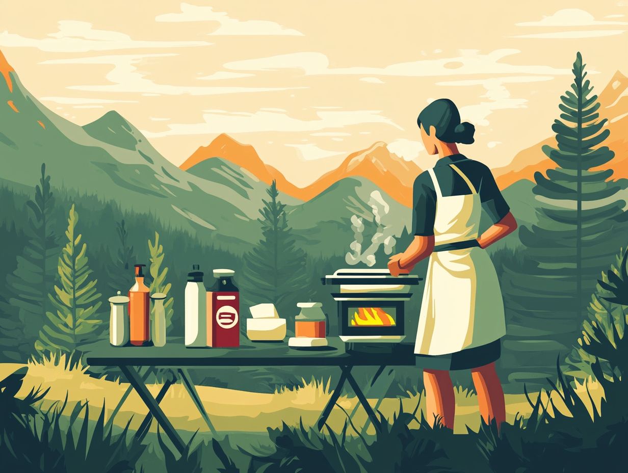 How can I prevent foodborne illnesses while cooking in remote locations and ensure kitchen cleanliness?