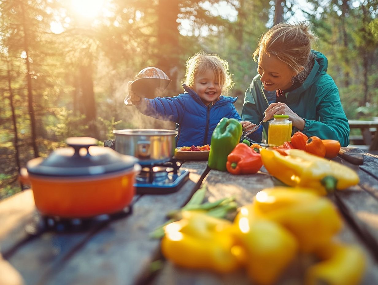 Image depicting outdoor cooking safety tips with kids