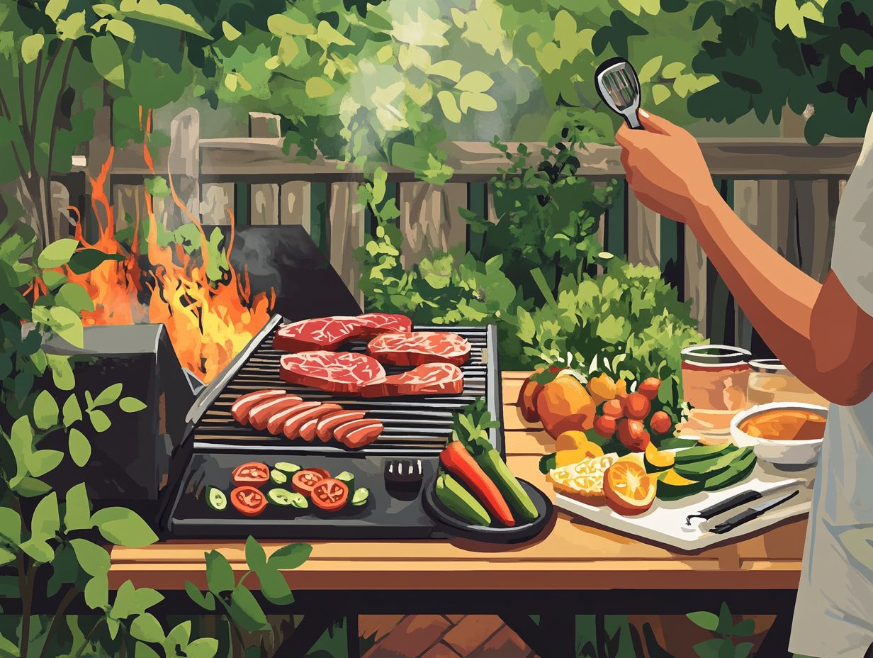 Image depicting tips for safe food handling on the grill