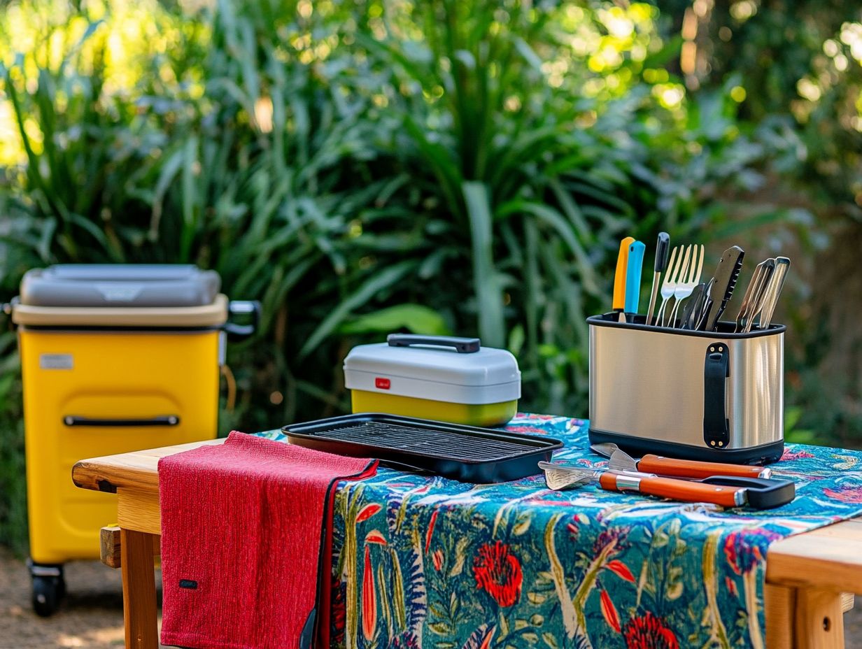 An array of essential accessories that enhance outdoor cooking experiences.