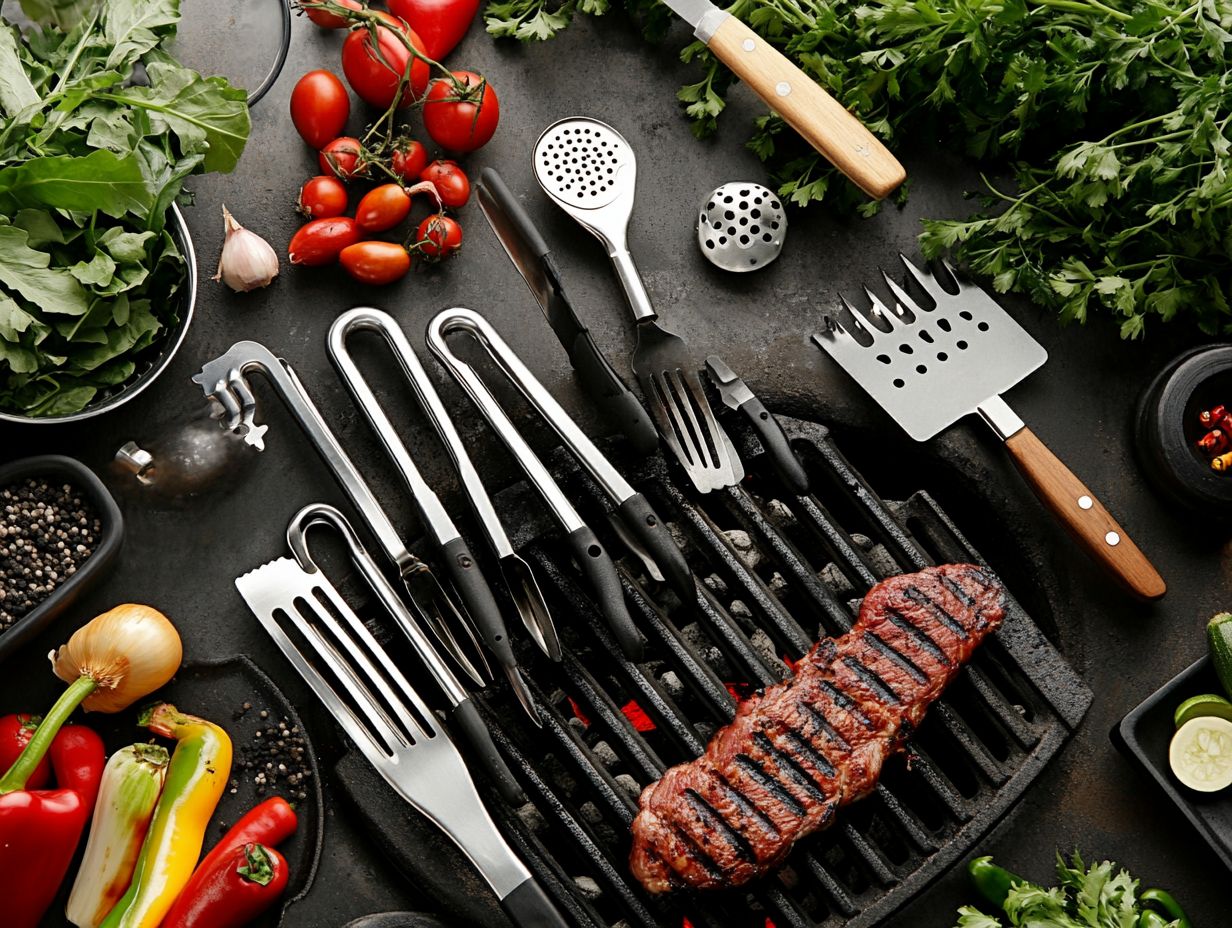 A portable grill set up for outdoor cooking