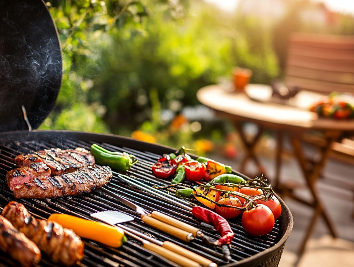 Illustration of key grilling accessories.