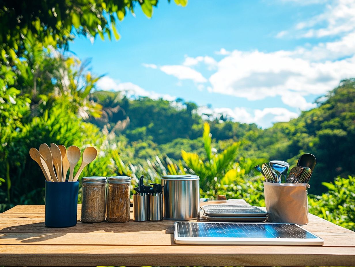 Visual guide to frequently asked questions about eco-friendly outdoor cooking.