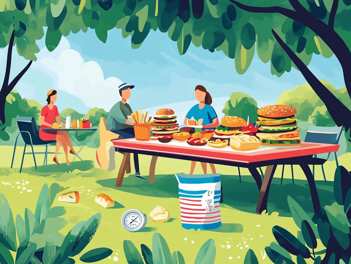 A table set up for outdoor dining safety tips