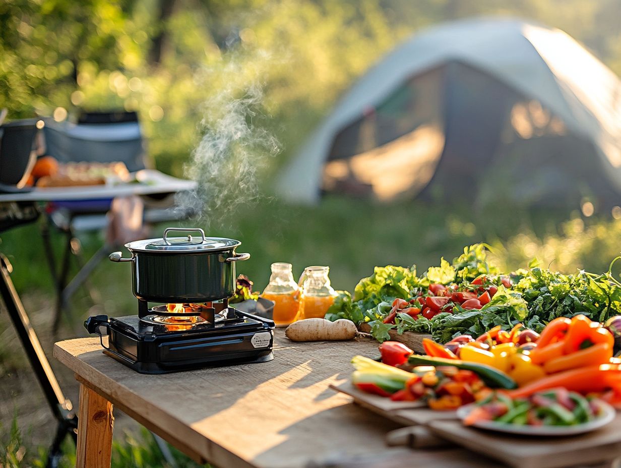 Image depicting frequently asked questions about outdoor vegetarian cooking