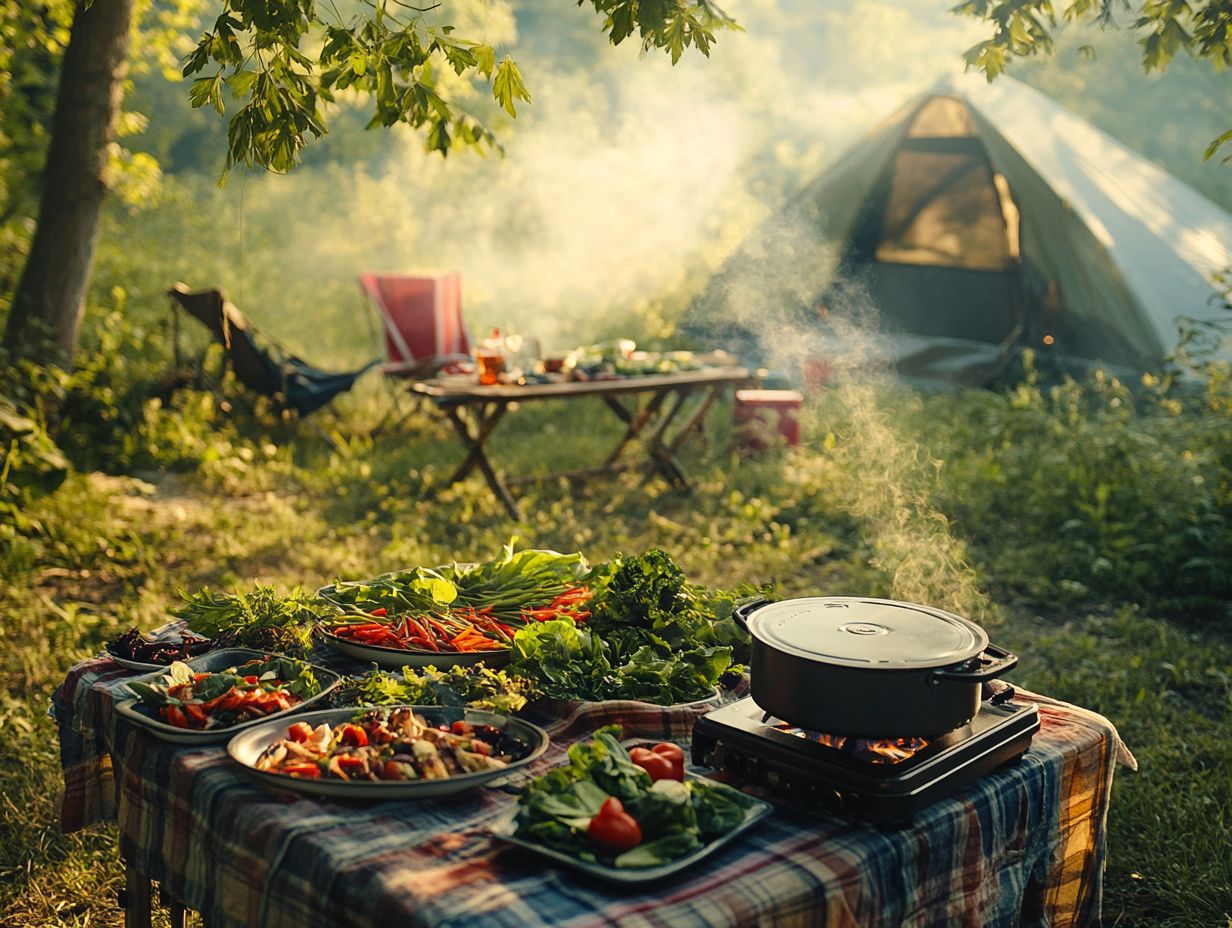 A variety of lightweight cookware sets, ideal for outdoor cooking and backpacking adventures.