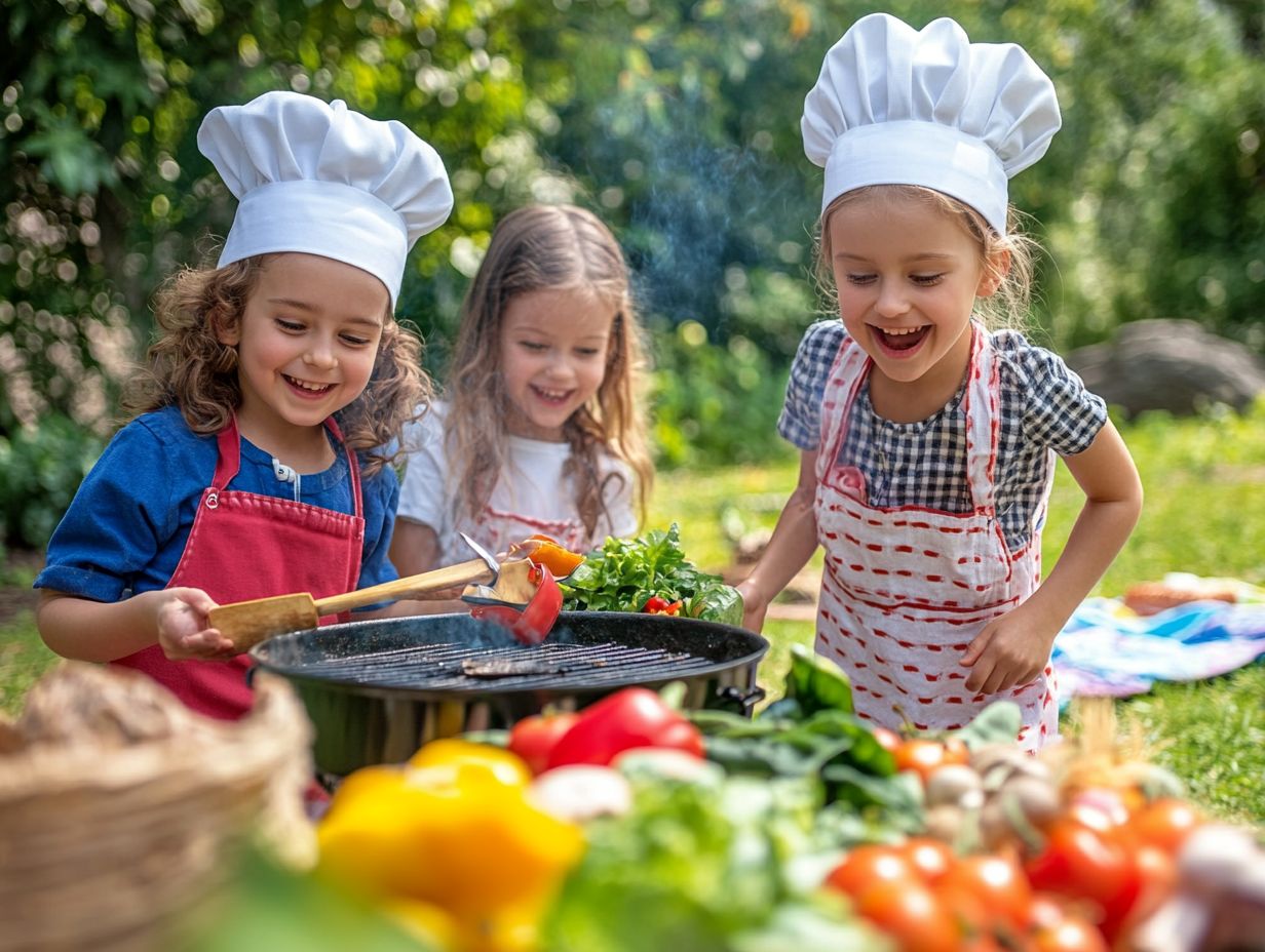 A collection of frequently asked questions about cooking with kids outdoors