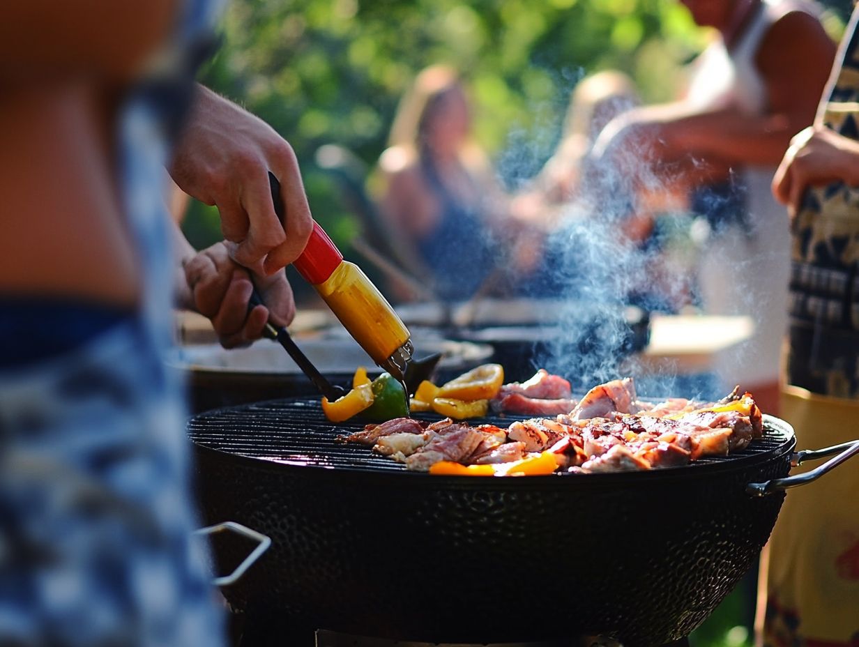 A person inspecting a gas grill for leaks