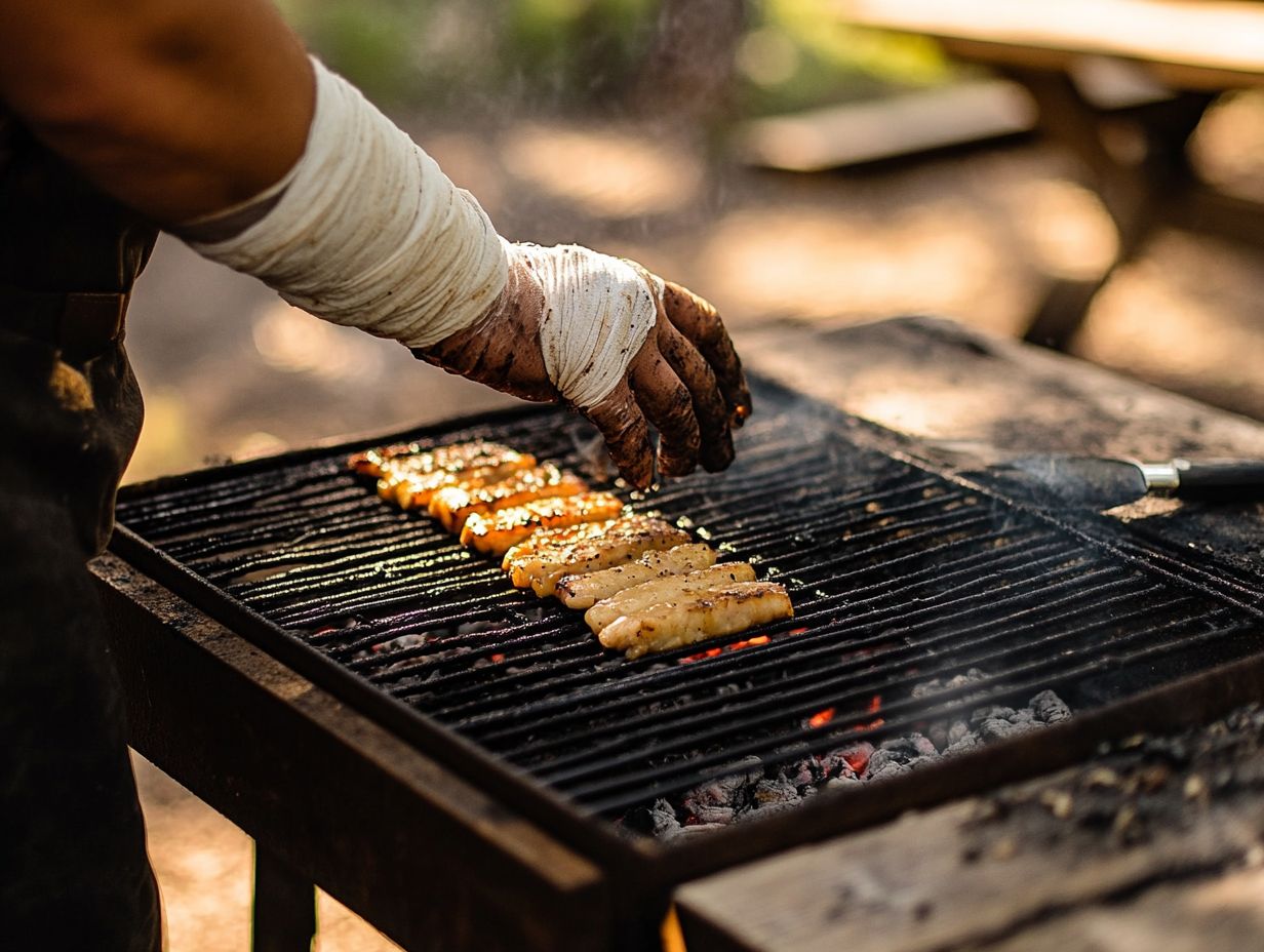 Image illustrating the risks of outdoor cooking injuries