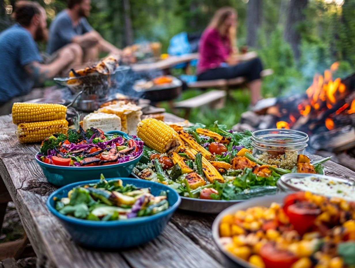 A visual guide to vegetarian camping meal options