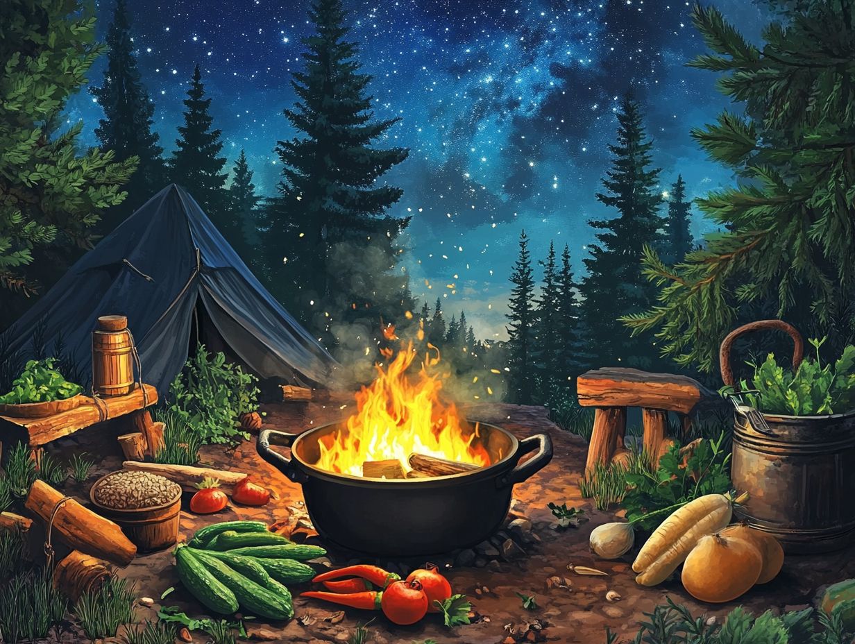 An image depicting frequently asked questions about one-pot camping meals.