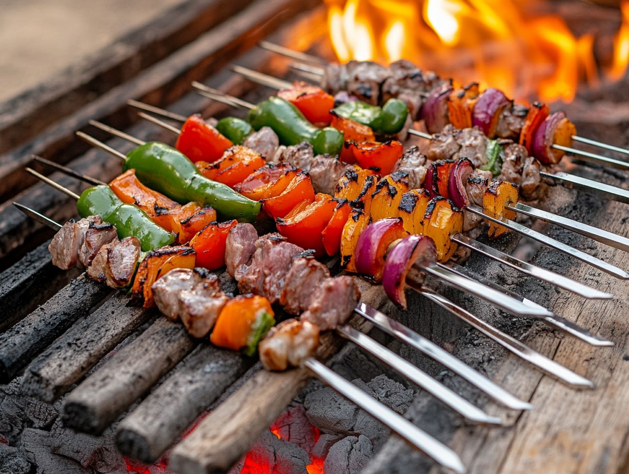 Visual representation of key takeaways for grilling with skewers.