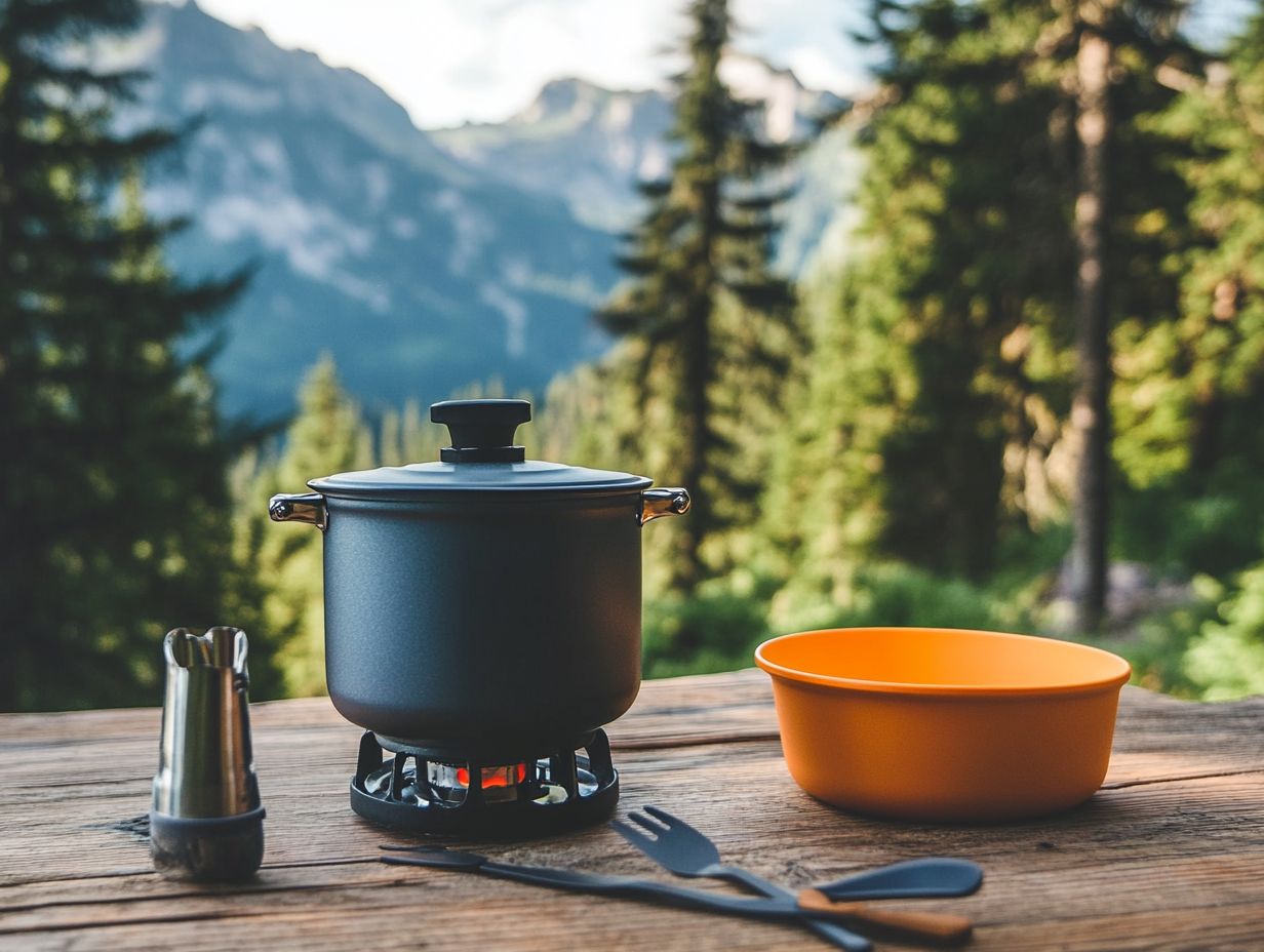 Image depicting essential cooking gear for backpacking